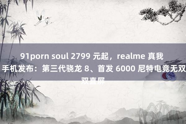 91porn soul 2799 元起，realme 真我 GT6 手机发布：第三代骁龙 8、首发 6000 尼特电竞无双直屏