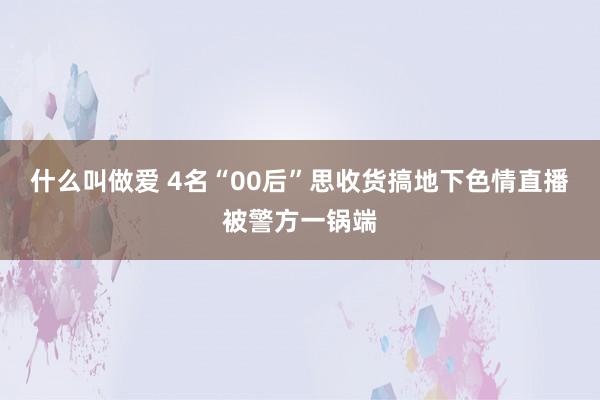 什么叫做爱 4名“00后”思收货搞地下色情直播被警方一锅端