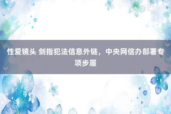 性爱镜头 剑指犯法信息外链，中央网信办部署专项步履