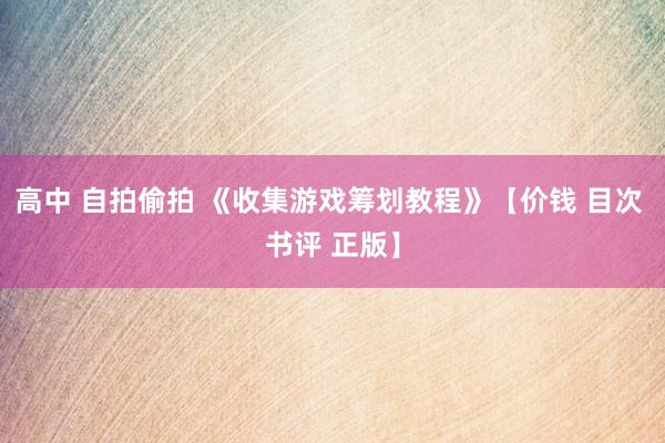 高中 自拍偷拍 《收集游戏筹划教程》【价钱 目次 书评 正版】