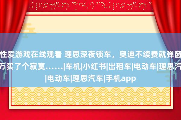 性爱游戏在线观看 理思深夜锁车，奥迪不续费就弹窗？车主几十万买了个寂寞……|车机|小红书|出租车|电动车|理思汽车|手机app