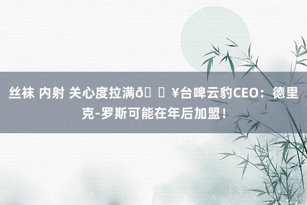 丝袜 内射 关心度拉满🔥台啤云豹CEO：德里克-罗斯可能在年后加盟！